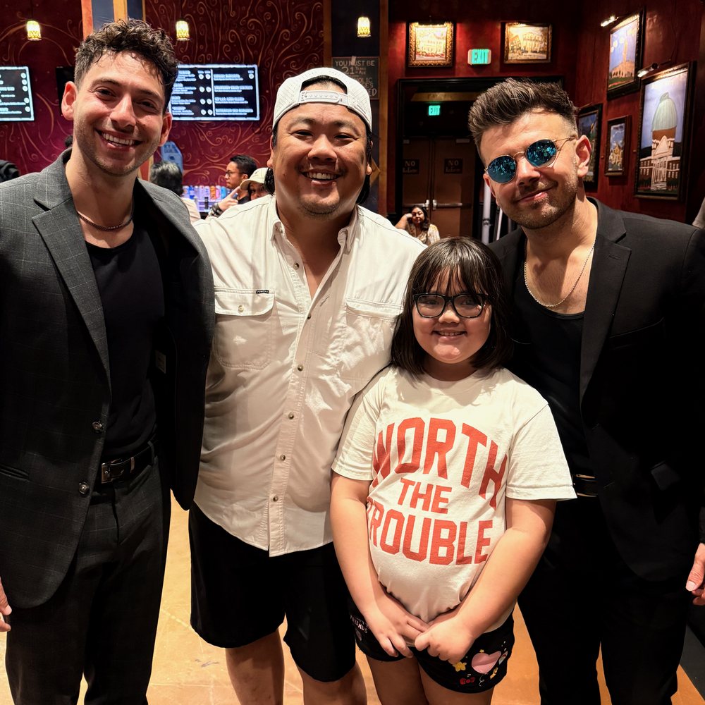 Lincoln and her dad with the band Crash Adams